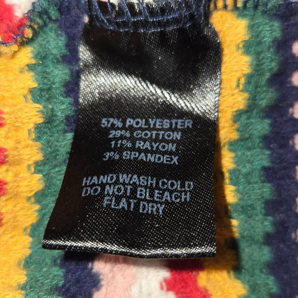 Lulus Womens XS Cropped Sweater Rainbow Striped Colorful Stretch Knit Colorful - Picture 10 of 10